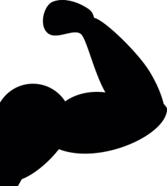 Arm Muscles Silhouette Simple Line Art Svg, Free Vectors File